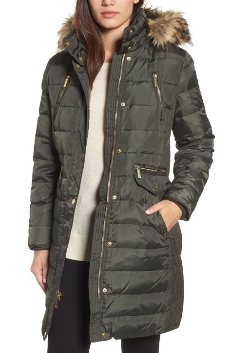 down parka with faux fur trim michael michael kors|michael michael kors down parka w faux fur trim .